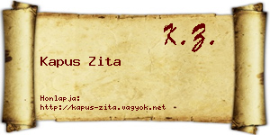 Kapus Zita névjegykártya