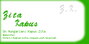 zita kapus business card